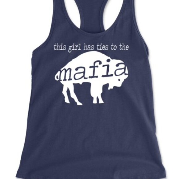 Tops - Navy Tank Top with Buffalo Graphic